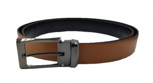 Cinturón Liso De Piel Doble Vista (miel-negro) Ideal Para Vestir  - Zapaterias R Comodos
